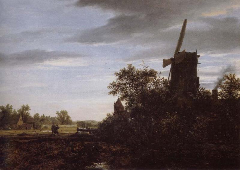 Jacob van Ruisdael A Windmill near Fields oil painting image